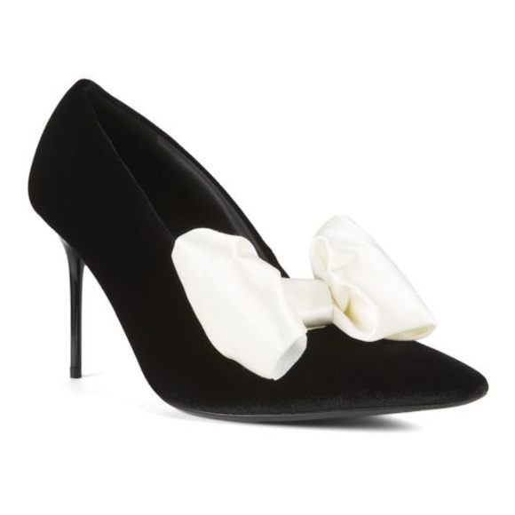 Balmain Clara 100MM Bow-Embellished Point-Toe Pumps Size 9